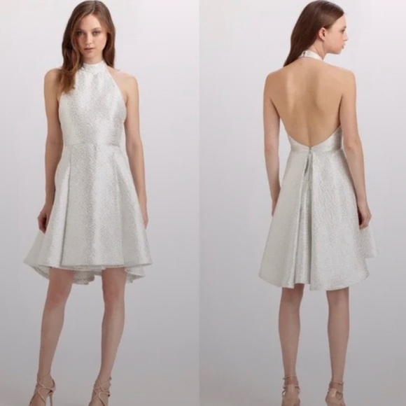 Alice + Olivia Dresses & Skirts - Alice + Olivia Sparkly Silver Halter Dress